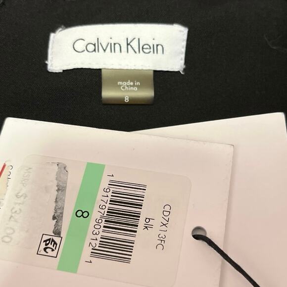 NEW Calvin Klein Black Pearl Button Sleeveless Knee Length Pencil Sheath Dress 8 - Picture 5 of 6